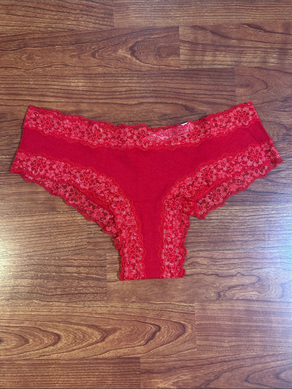 Victoria's Secret Glittered Lace Cheeky Panty Medium